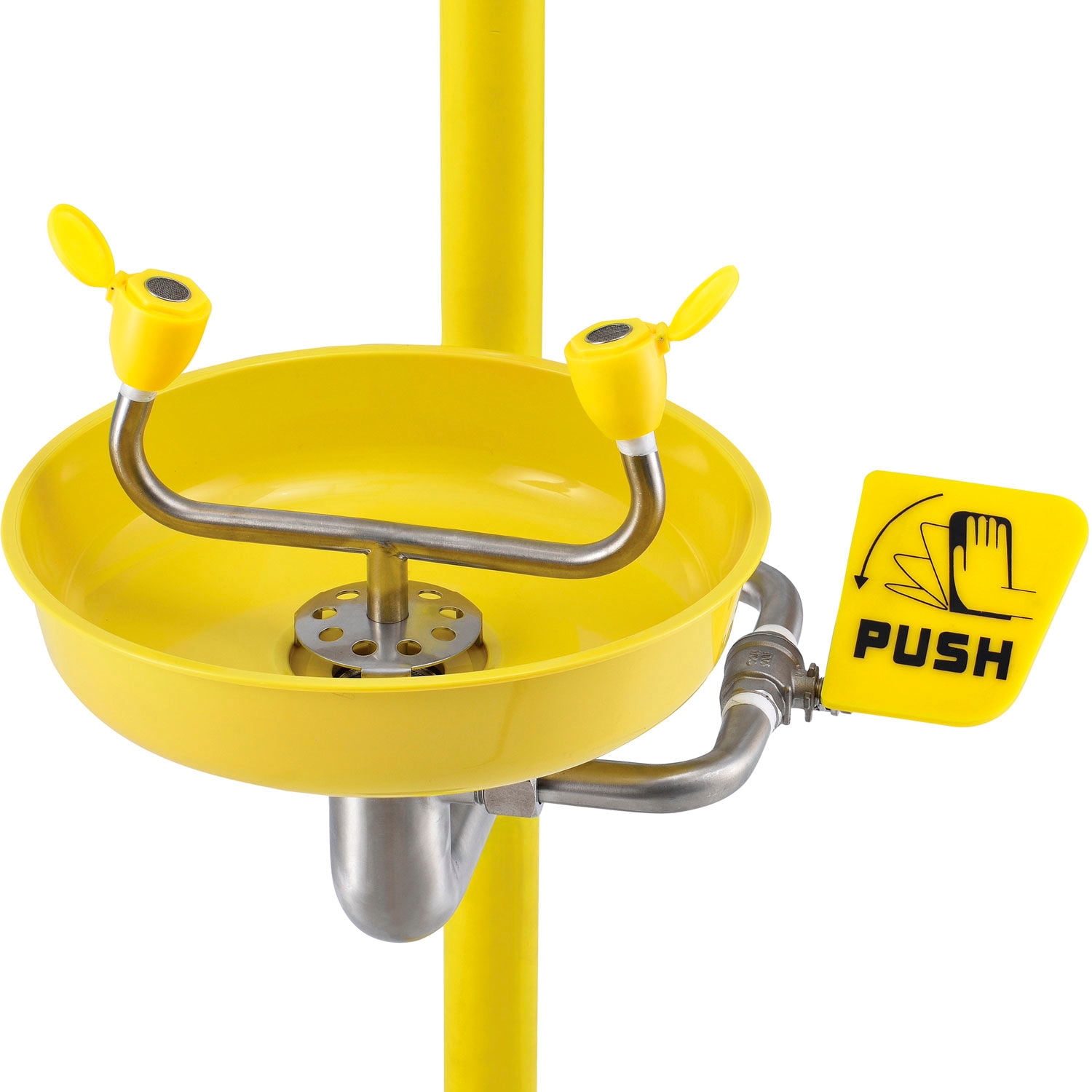 Floor Mounted Emergency Combination Shower With Eyewash Station