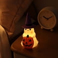 thumbnail image 5 of Halloween Night Light Witch Hat Ghost Resin 5.1in Warm LED Tabletop Ornament by OVFUIZ, 5 of 7