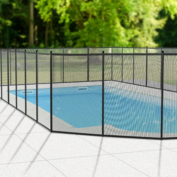 ETHFRF Swimming Pool Fence in one for Ground and Above Pool Safety Fencing, Black