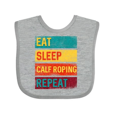 

Inktastic Rodeo Eat Sleep Calf Roping Repeat Gift Baby Boy or Baby Girl Bib