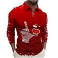 thumbnail image 2 of Blusa y camisa de manga larga con cuello vuelto para hombre, jersey con cremallera y solapa estampada, blusa de manga larga con cuello vuelto, blusa de poliéster para hombre, 2 of 5