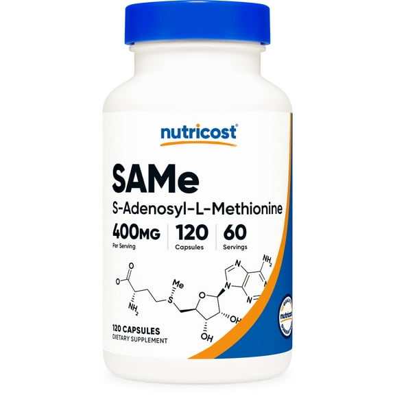 Nutricost SAMe (S-Adenosyl-L-Methionine) Supplement 400mg, 120 Capsules