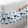 thumbnail image 2 of Whale Bed Skirt, Different Types of Swimming Marine Characters in Hand Drawn Style Nautical, Elastic Bedskirt Dust Ruffle Wrap Around for Bedding Decor, 4 Sizes, Teal Dark Blue White, by Ambesonne, 2 of 2