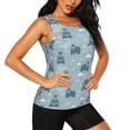 thumbnail image 2 of Fotbe Cute Hippopotamus Blusas Sin Mangas para Mujer – Estilo Casual, Corte Suelto, Slim-Fit, Cuello Redondo Deportivo, Tops de Verano para Gimnasio y Yoga-Large, 2 of 7
