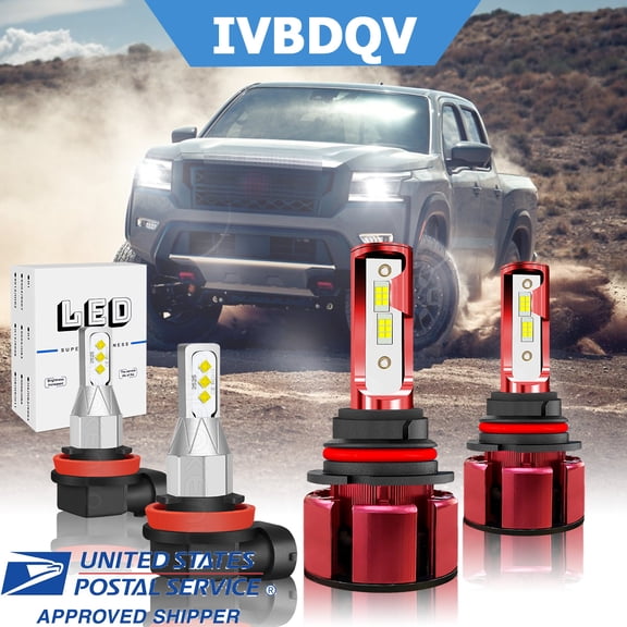 For Nissan Frontier 2005-2019 LED Headlight Bulbs, High and Low Dual  Fog Beam LED Headlight Bulbs 6000K Cool White 4pc