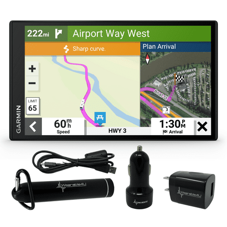Garmin RV 795 GPS Navigator, Large, Easy-to-Read 7”, Custom RV Routing, High-Resolution Birdseye Satellite Imagery Unisex Adult with Wearable4U Power Pack Bundle