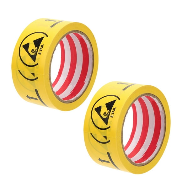 Minkissy Yellow Safety Caution Tape Electrostatic Warning Tape for Antistatic Area Durable Self Adhesive