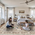 thumbnail image 2 of YOUFORTONG 12x12 Washable Area Rug,Extra Large Vintage Indoor Carpet with Non Slip Backing,Stain Resistant Soft Rug for Bedroom Dining Room Living Room Home Decor,Beige, 2 of 8