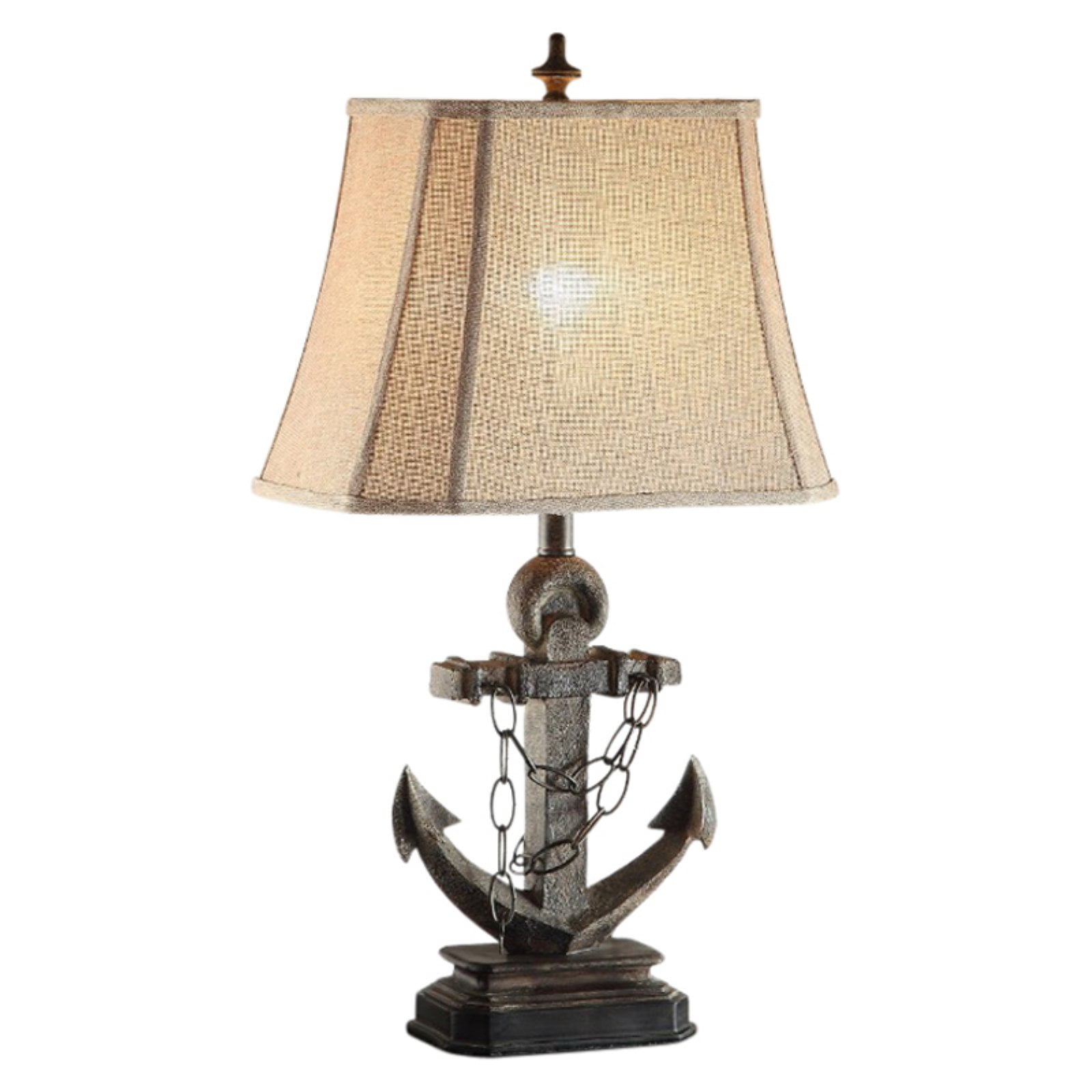 Benzara Nautical Anchor Polyresin Table Lamp Set of 2
