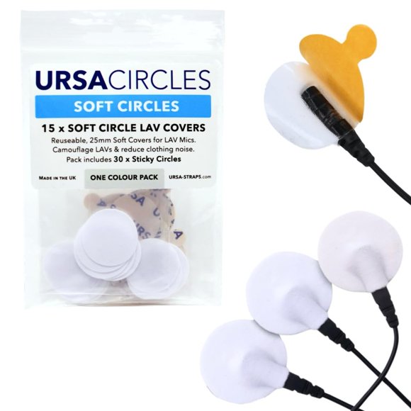 Fundas blandas URSA Soft Circles para micrófonos Lavalier (blancas)