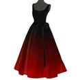 thumbnail image 2 of Tiqkatyck Long Sleeve Dress for Women Ladies Halloween Solid Color Gradient Casual Party Round Neck Alluring Sleeveless Dress Evening Gowns for Women Formal Red, 2 of 4