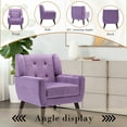 thumbnail image 5 of DREAMSIDEA Velvet Accent Chairs Set of 2 Living Room, Modern Upholstered Arm Chair Tufted for Indoor Bedroom Office Room (Purple), 5 of 6