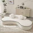 thumbnail image 5 of 105.5'' Boneless Couch with 2 Pillows, Modern&nbsp;4-Seater Extra Deep & Wide Seat Curved Cloud Couch, Corduroy Fabric, No Assembly Required, Oversized Sectional Sofa for Living Room, 5 of 9