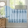 thumbnail image 6 of VHC Brands Annie Blue Buffalo Check Farmhouse Ruffled Tier Kitchen Curtain Set 36x36, 6 of 7