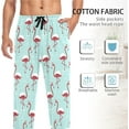 thumbnail image 4 of HPINK-T Christmas Flamingo Print Men's Cotton Pajama Pants Soft Comfy Sleep & Lounge Pants Pjs Bottoms with Pockets, 4 of 7