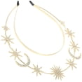 thumbnail image 3 of Estrella y luna corona diosa corona diadema doble capa tocado boda nupcial corona, 3 of 4
