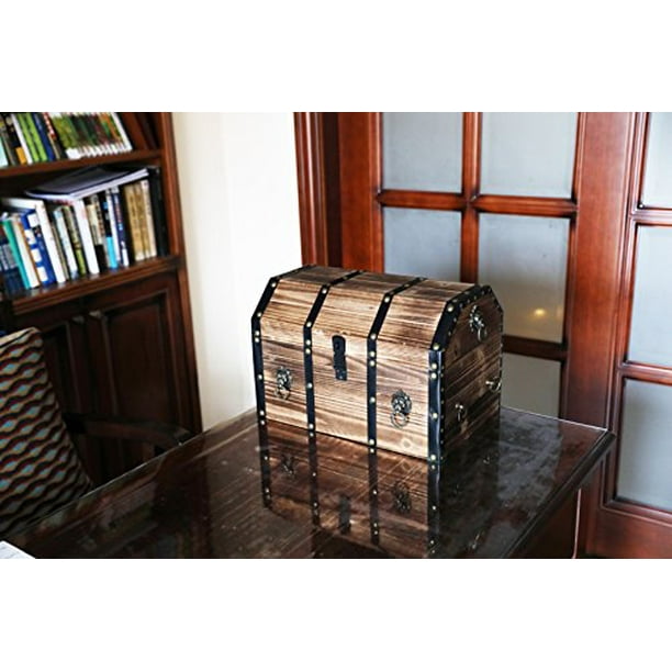 Vintiquewise Leather Wooden Chest/Trunk : : Home