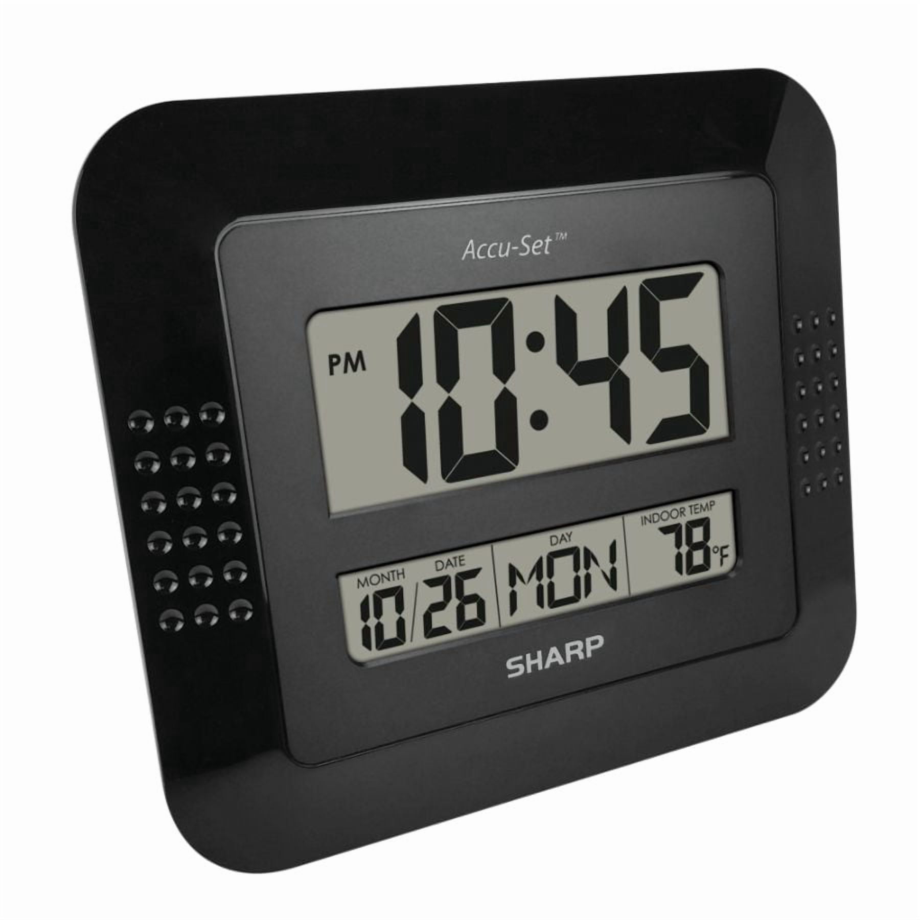 MZ Berger Digital Wall Clock and Calendar, 9in. x 8in, Black"