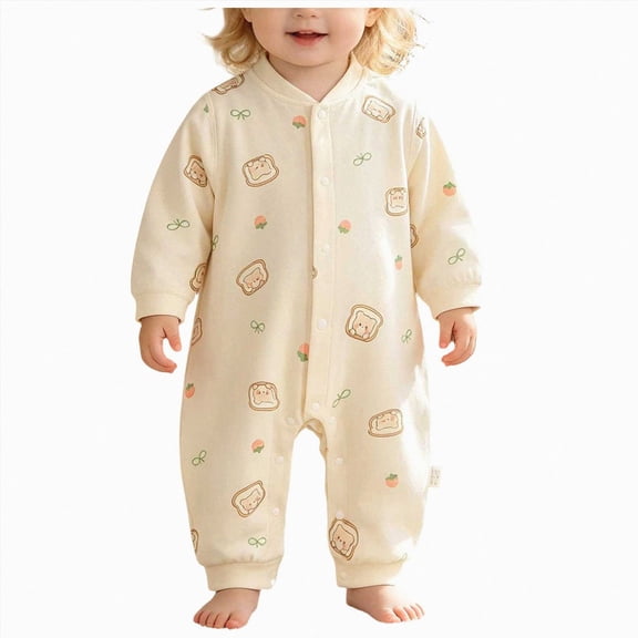 CAUYDY Preemie Girls Clothes Baby Sleepers 0-3M 6-9M 12-18M Newborn Long Sleeve Bodysuit Fall Winter Infant Girl Pajamas Toddler Jumpsuit Sizes 3-6 Months,Orange