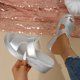 thumbnail image 5 of Mujeres Más Tamaño Vestidos de Verano Doble Correa Cuña Tacón Sandalias Casual Versátil Aumento de la Altura Zapatos Primavera, 5 of 9