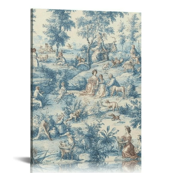 Autua Toilet Wallpaper People Animals Canvas Prints Wall Art Decor 12x16 in