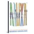 thumbnail image 1 of Skis in Snow - Appalachian Ski Mountain, North Carolina - Lantern Press Original Poster (12x18 Gallery Wrapped Stretched Canvas), 1 of 4
