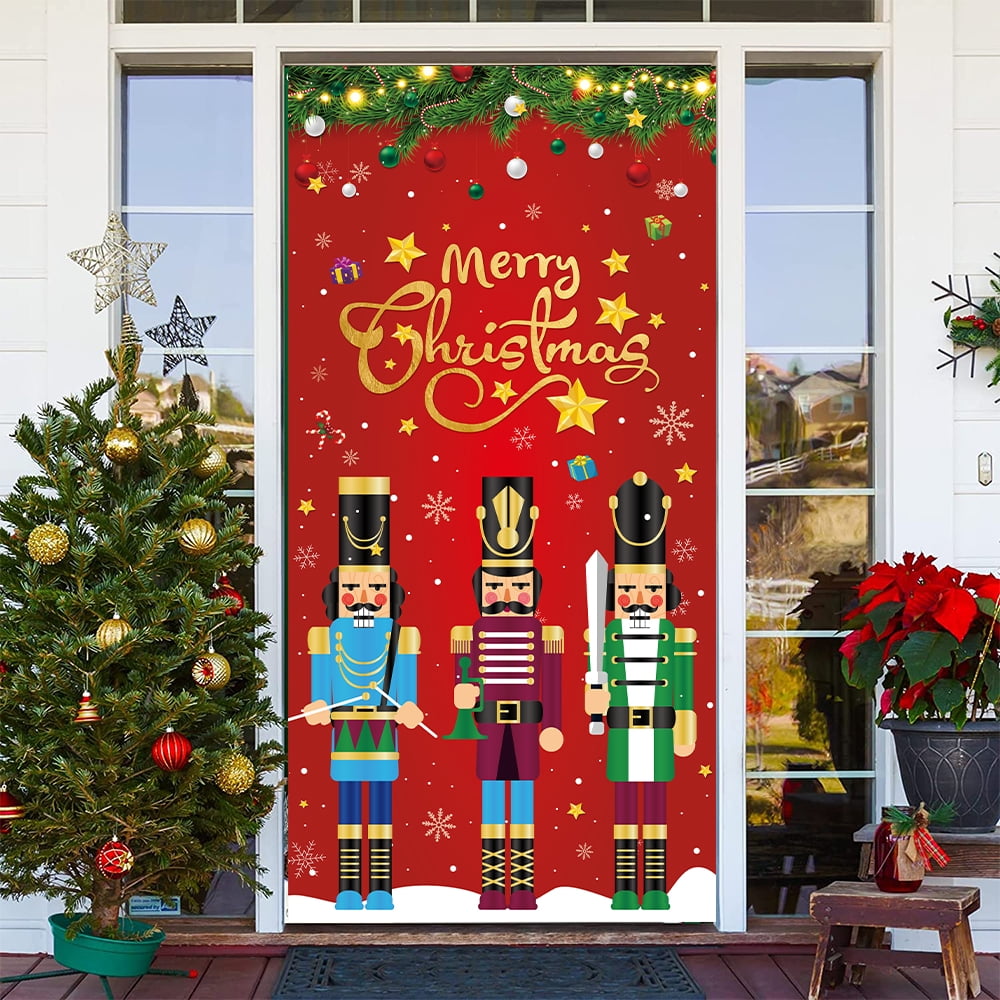 Purple Christmas Door Decor Christmas Door Covers Outdoor Christmas  Decorations Christmas Door Hanger Holiday Door Covers 