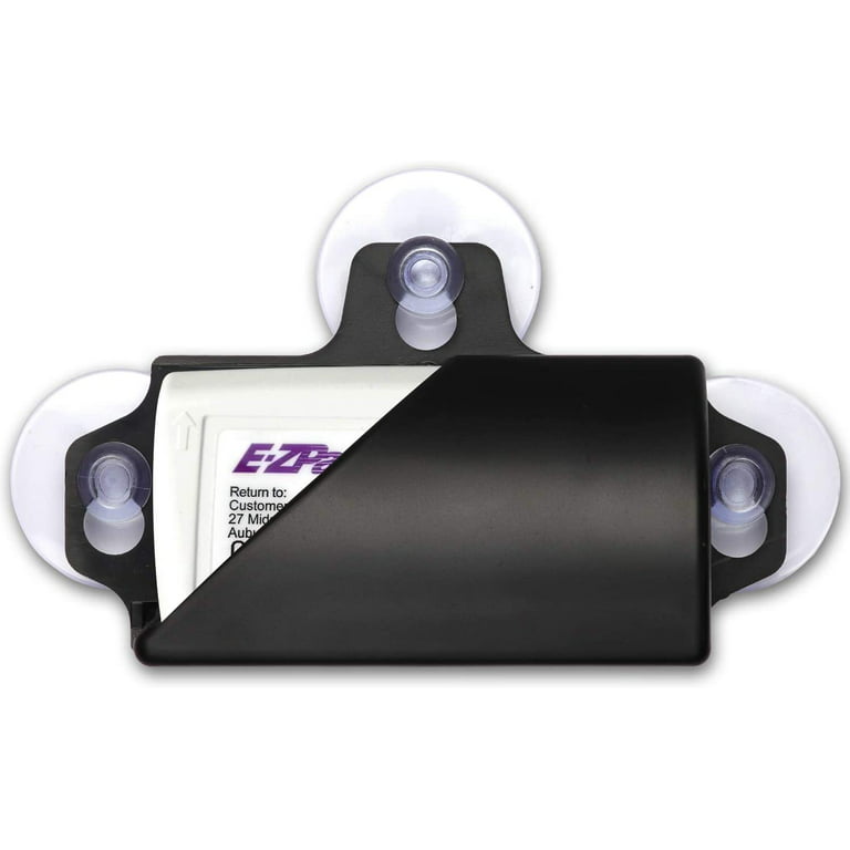 EZ Pass Toll Holder. Super Strong Holder with Suction Cups. Holds Tightly  to Your Car Windshield - Black, By NuBliss