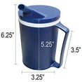 thumbnail image 5 of Rehabilitation Advantage Insulated Blue Mug with White Snorkel Lid – 12 oz Non-Weighted Cup, Easy-Grip Handle, Spill-Resistant, Durable Plastic, Hot & Cold Drinking Aid for Limited Hand Strength, 5 of 5