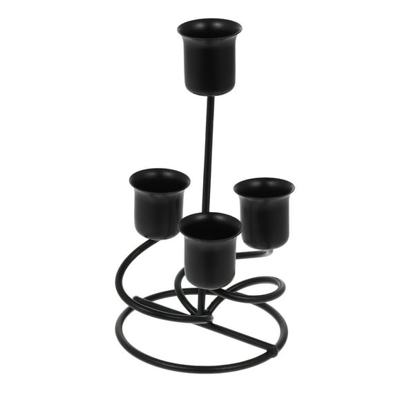 Iron Candle Holder for Household Use, Black Unbranded Candlestick, 8X8X15.5CM Decorative Candle Holders