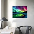 thumbnail image 4 of Acheng Wall Art Aurora scenery Painting on Canvas Stretched and Framed Canvas Paintings Ready to Hang for Home Decorations Wall Decor 20x16in, 4 of 6