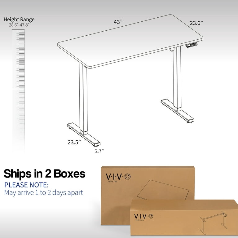 VIVO Electric 55x 24 Sit Stand Desk, Rustic Vintage Brown Top