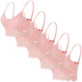 thumbnail image 1 of 5 piezas de sujetador de encaje con tirantes sólidos y huecos para mujer, ropa interior de poliéster, 1 of 1