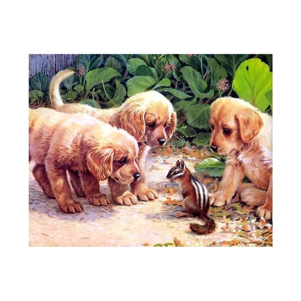 5D DIY elefante / perro / tigre / pájaro patrón diamante pintura redonda resina cristal bordado imagen hogar decorativo punto de cruz AweSitey JJ15624-02