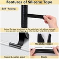 thumbnail image 5 of 2 Rolls Silicone Grip Tape,Happon 9.84ft Grip Tape for Handles, Silicone Rubber Wrap for Pull Up Bars, Sports, Dumbbells, Barbells, Gym Equipment and Tools, 5 of 7