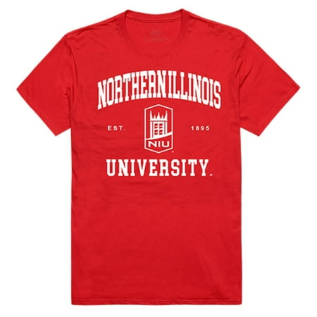 - NIU Northern Illinois University Huskies Seal Tee T-Shirt Red Small