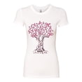 thumbnail image 2 of Wild Bobby Breast Cancer Awareness Pink Tree Words of Encouragement Breast Cancer Awareness Women Slim Fit Junior Tee, White, Medium, 2 of 6