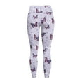 thumbnail image 6 of Renewold Butterfly Leaf Violet Pockets Yoga Leggings for Women Athletic Yoga Pants High Waist Scrunch Butt Lifting Printed Ankle Pants Casual Leggings 4 Way Stretch, 3XL, 6 of 8