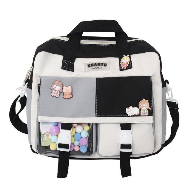 Contrast Color Korean Style Women's Backpack Women's Bag 2022 Trend Multifunctional Schoolgirl's Nylon Fabric School Bag Kawaii