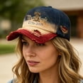 thumbnail image 5 of XIAOCHA Mens Distressed Embroidered Casual Hat Adjustable Hat Band Travel Sports Baseball Cap,White, 5 of 5