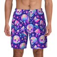 thumbnail image 2 of Goofa colorful mushroom Skull rainbow Printed Men's Swim Trunks Board Shorts Quick Dry Mens Swimming Trunks with Compression Liner,Breathable Fit Hawaii Beach Shorts-Large, 2 of 9