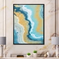 thumbnail image 2 of Abstract Marble Composition In Blue and Yellow III 16 in x 32 in Framed Painting Canvas Art Print, by Designart, 2 of 5