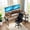 Black + Brown + Built-in Outlets or USB + Computer Desk + Triangular + Manual + Open Storage + Desk + MDF + MDF + Metal, variant on 47 L Shaped Gaming Desk with Power Outlets and Storage Shelves, Reversible Corner Computer Desk for Home Office, Bedroom, Small Space, Vintage Black+Brown
