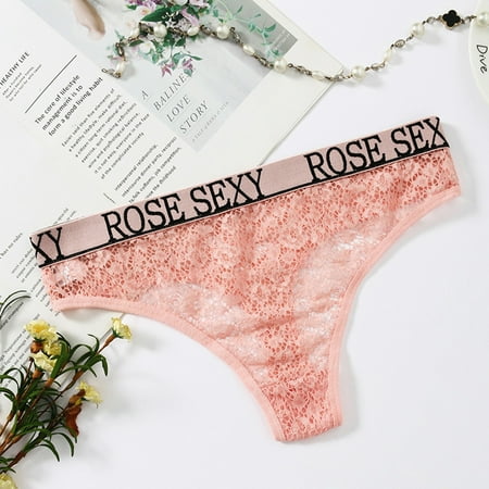 

New Hot For Women Hollow-out Seeing Through Letter Print Low Waist Skinny Sexy Short Panties