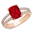 thumbnail image 7 of Solitaire with Accents Engagement Ring for Women - 3.48ct Simulated Ruby in 14K Rose Gold Promise Ring, 7 of 7