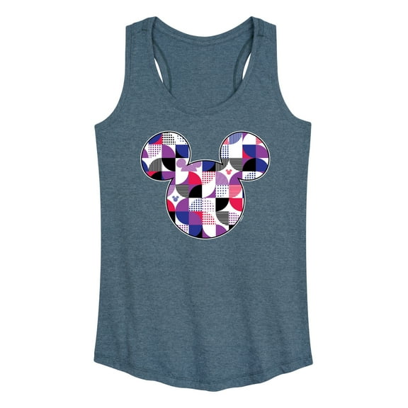 Mickey & Friends - Mickey Head Solid Geo - Women's Racerback Tank Top