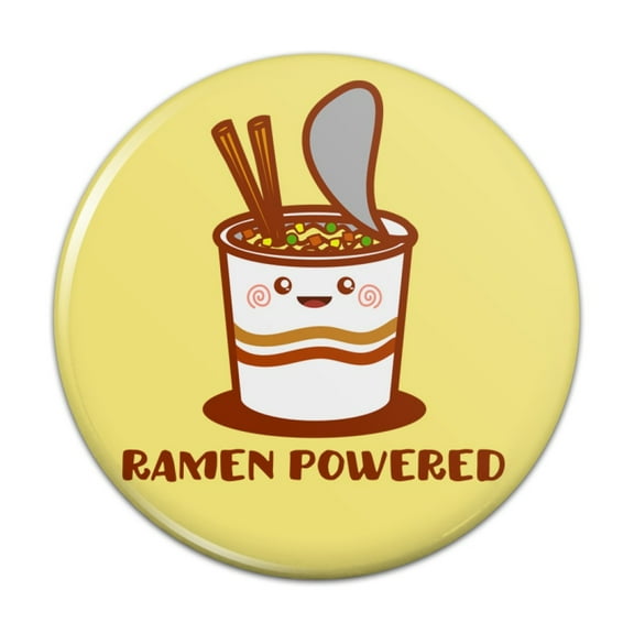 Ramen Powered Noodle Soup Chopsticks Pinback Button Pin Badge - 1" Diameter