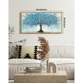 thumbnail image 5 of SHENIFY Tree Wall Art Blue Nature Tree of Life Abstract Wall Art Modern Large Panoramic Landscape Artwork Living Room Bedroom Home Decor 8x16in Natural Framed, 5 of 5