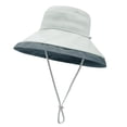 thumbnail image 1 of Women Fisherman Hat Contrast Color  Lightweight Fasten String Anti-UV Lady Cap Headwear, 1 of 10