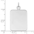 thumbnail image 2 of 925 Sterling Silver Polished Engraveable Rectangle Disc Charm 33x20mm Wide Pendant Necklace for Women, 2 of 2